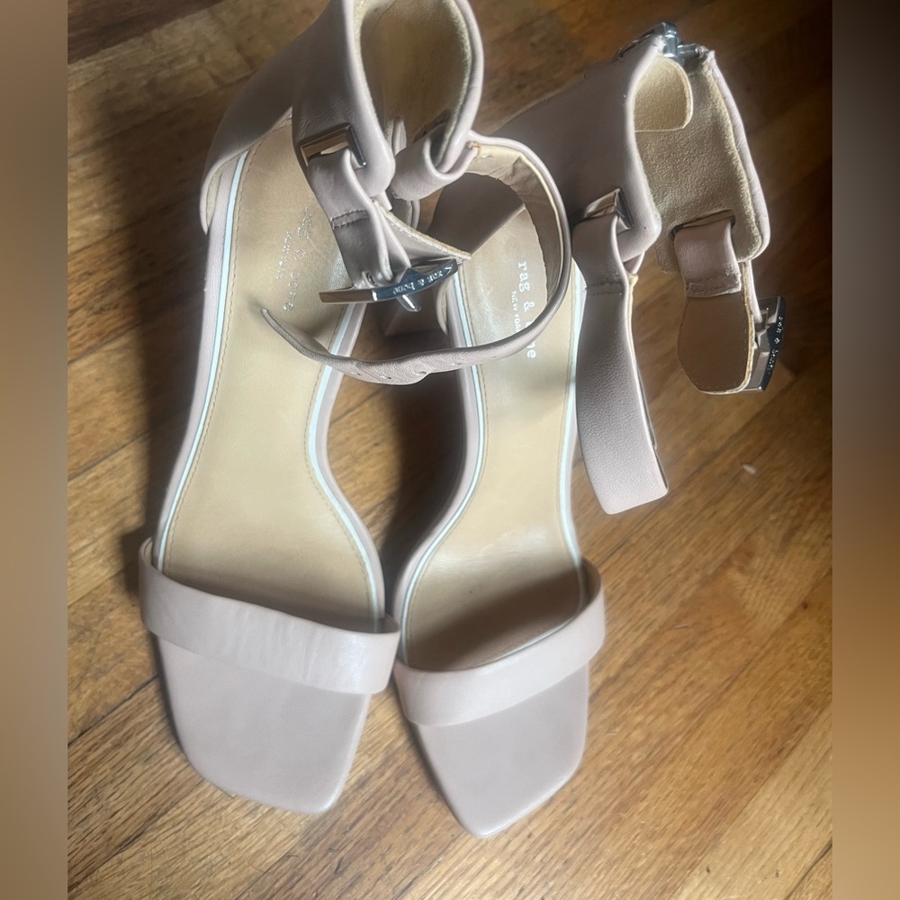 Rag & Bone ELLIS SANDAL Beige Ankle Strap Heels size 37 vguc - Picture 4 of 14